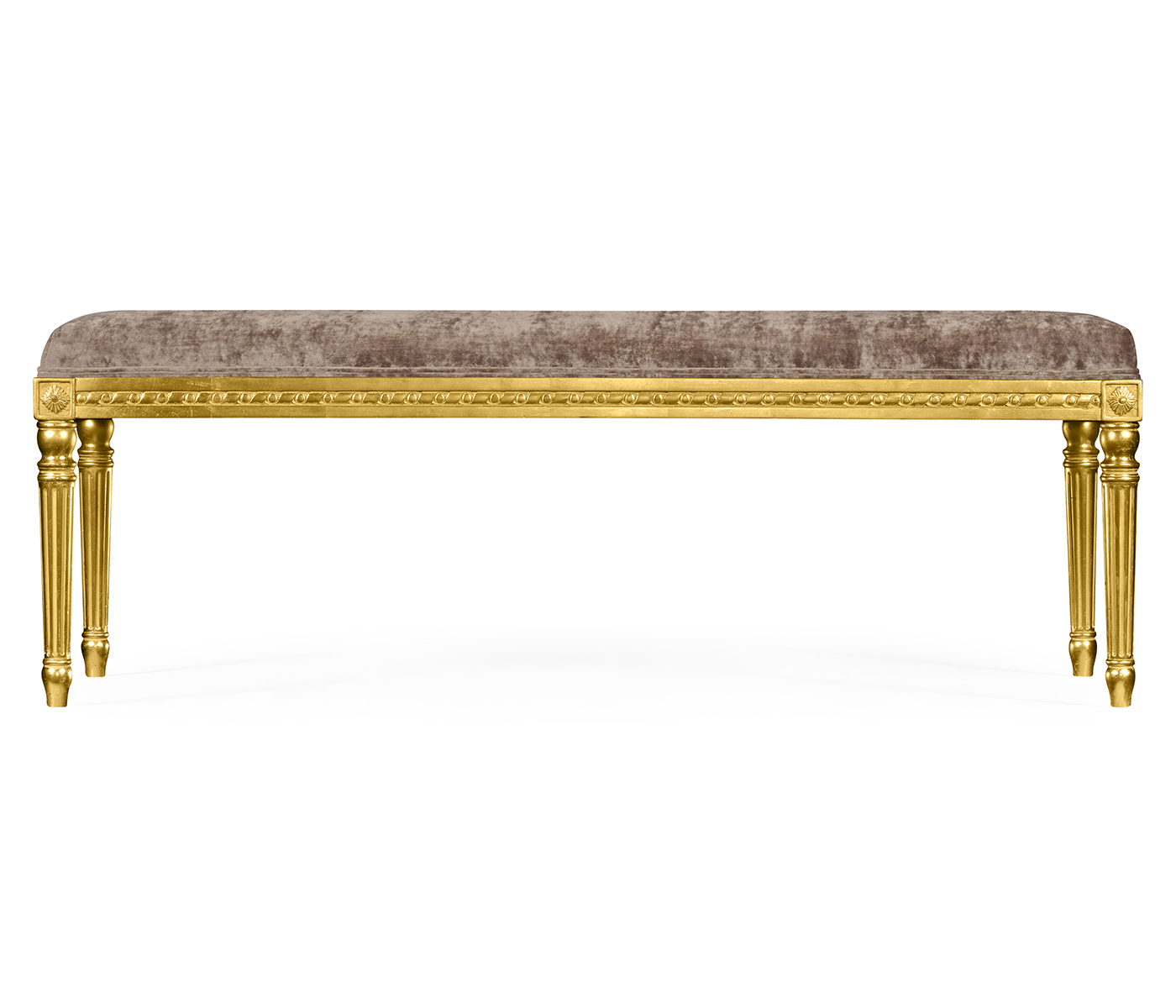 Louis XV style benchl (Gold leaf/Velvet Truffle)