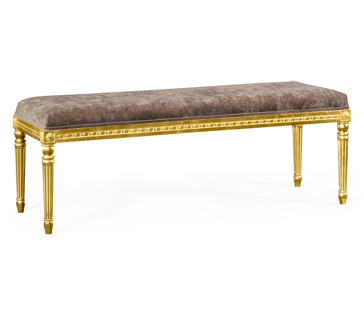 Louis XV style benchl (Gold leaf/Velvet Truffle)