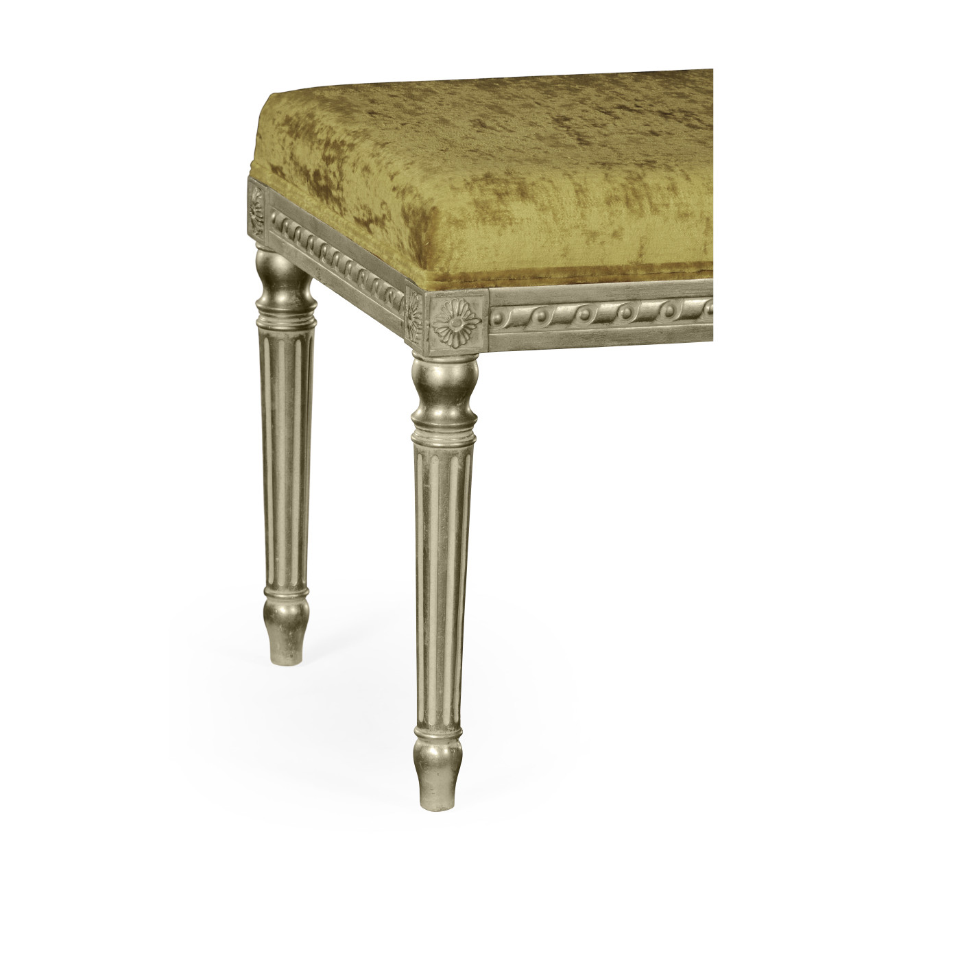 Louis XV style bench (Silver Leaf/Velvet Lime)