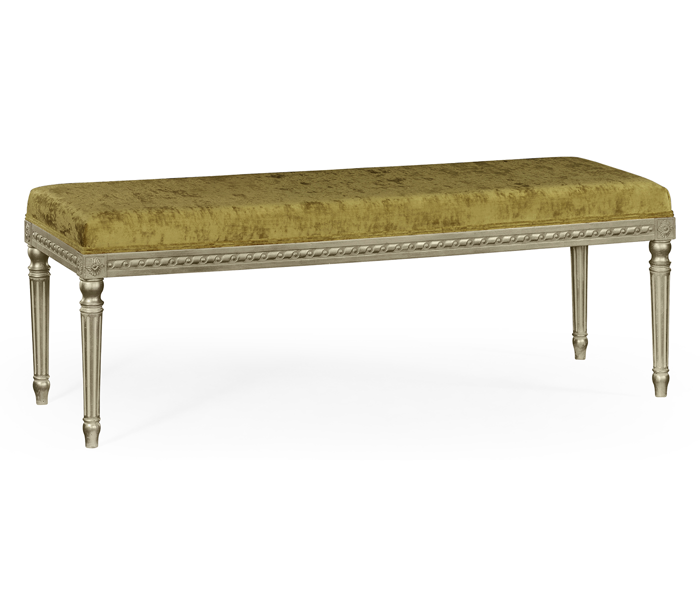 Louis XV style bench (Silver Leaf/Velvet Lime)