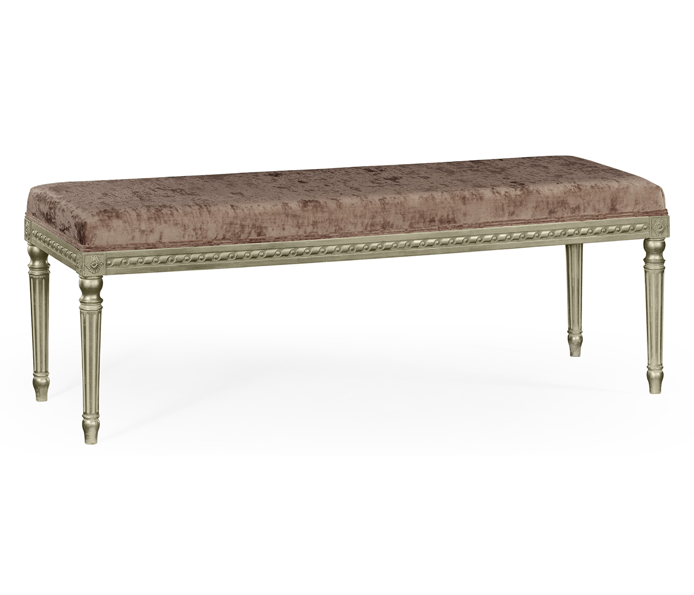 Louis XV style bench (Silver Leaf/Velvet Truffle)