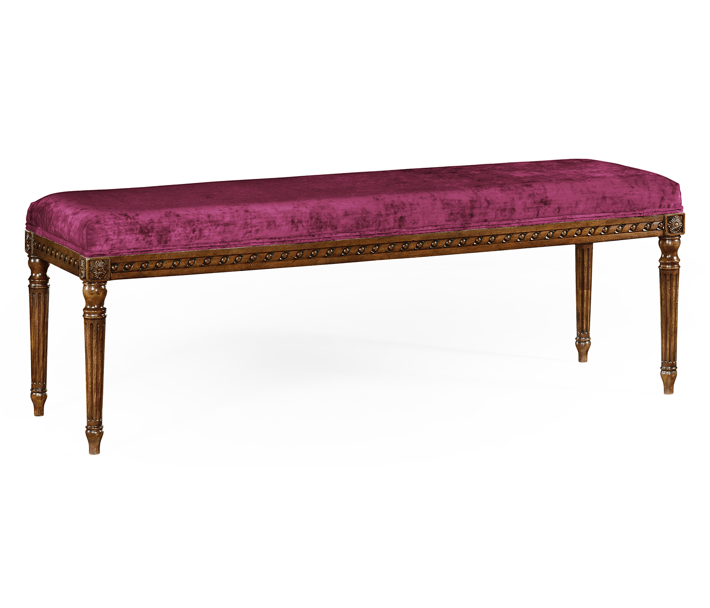 Louis XV style benchl (Walnut/Velvet Fuchsia)