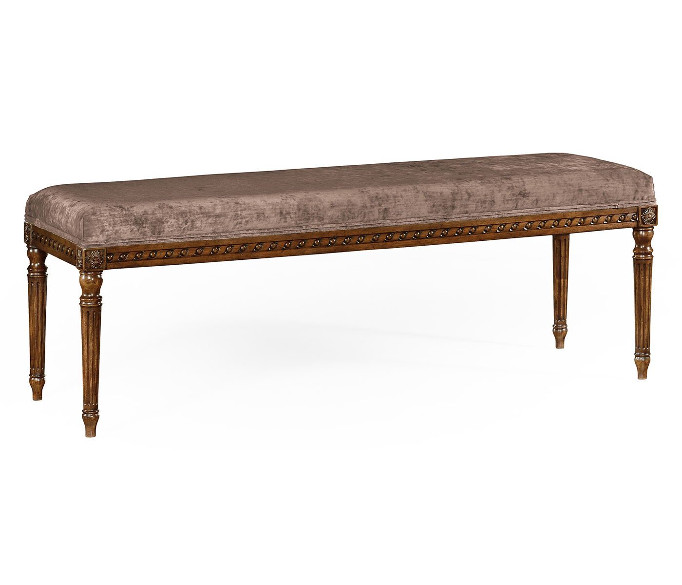 Louis XV style bench (Walnut/Velvet Truffle)