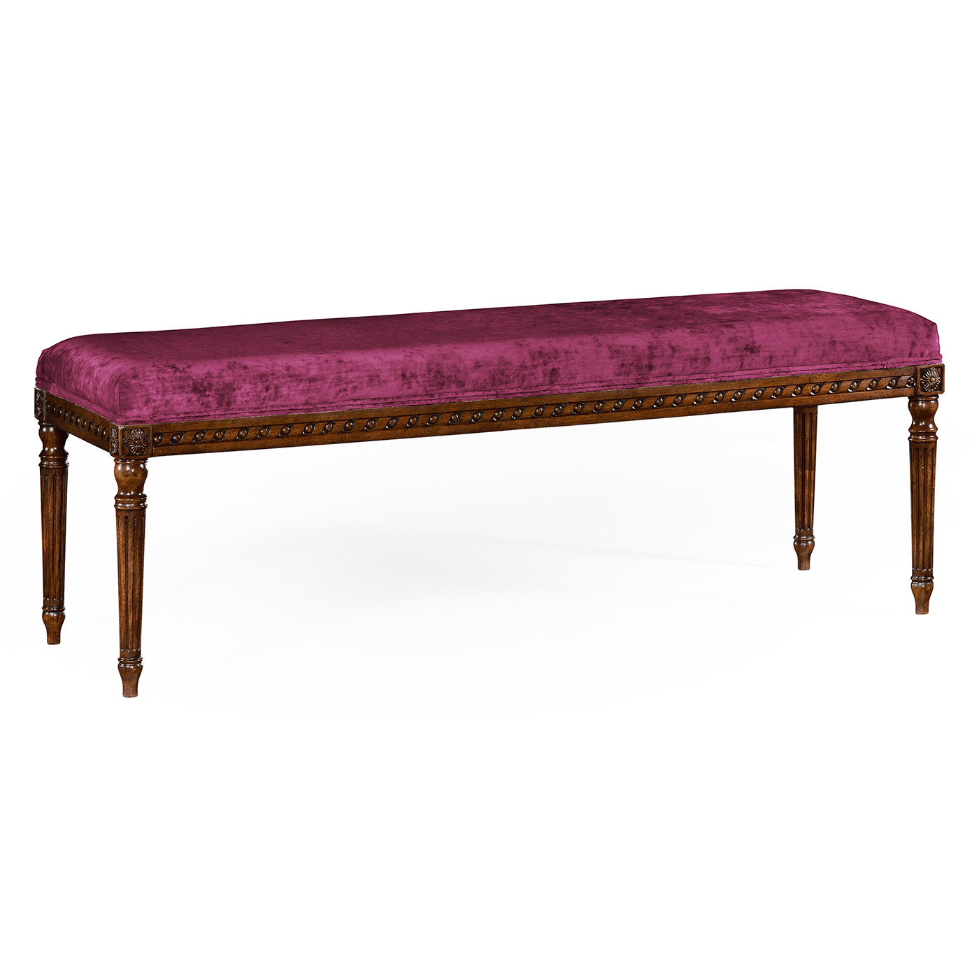 Louis XV style bench (Mahogany/Velvet Fuchsia)