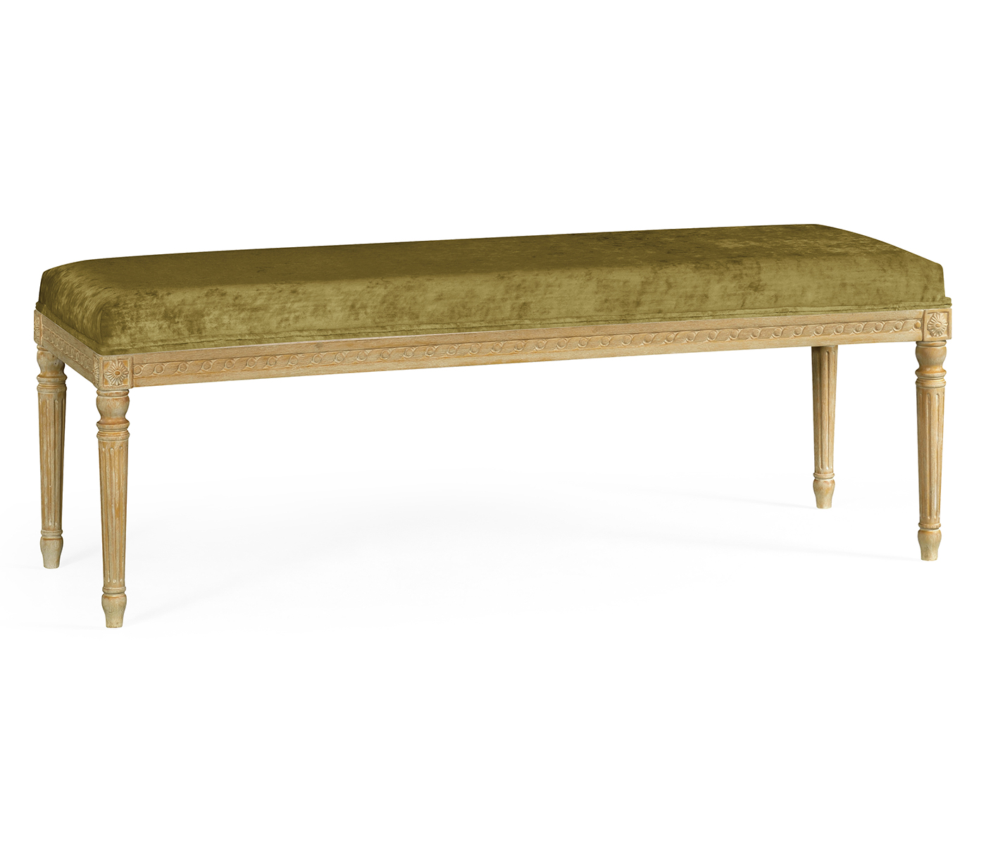 Louis XV style bench (Limed Tulip Wood/Velvet Lime)