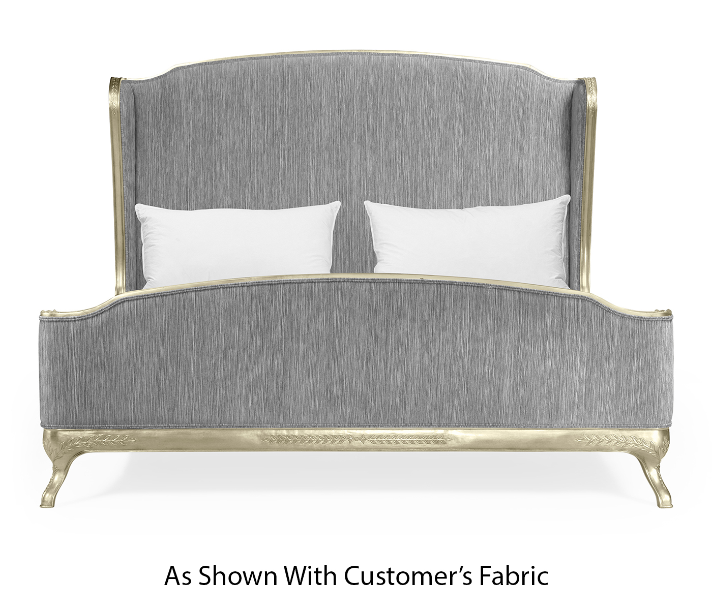 Louis XV Silver-Leaf US King Bed
