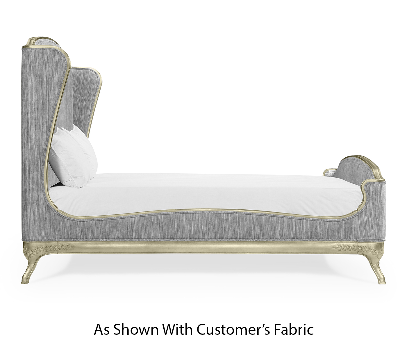 Louis XV Silver-Leaf US King Bed