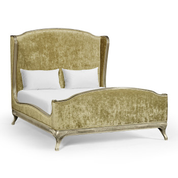 Louis XV Silver-Leaf US Queen Bed