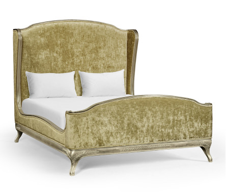 Louis XV Silver-Leaf US Queen Bed