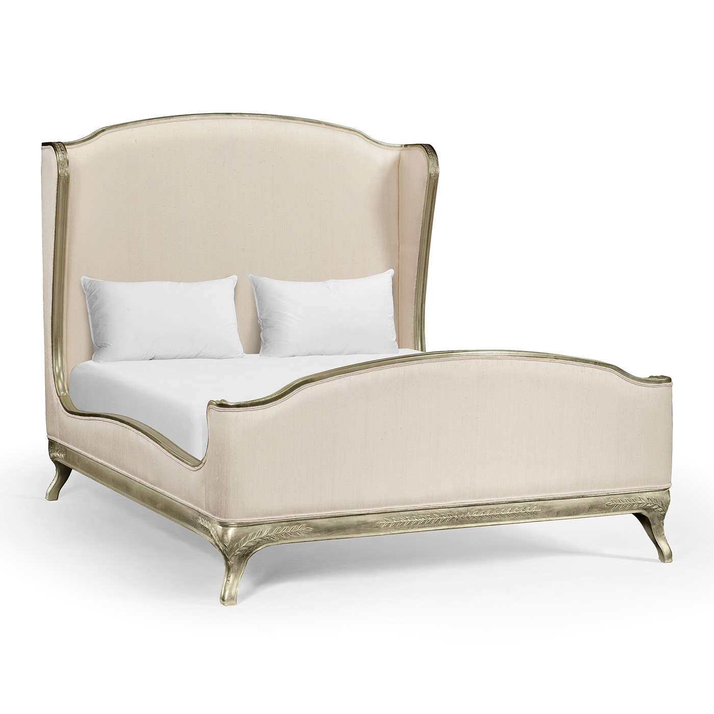 Louis XV Silver-Leaf US Queen Bed