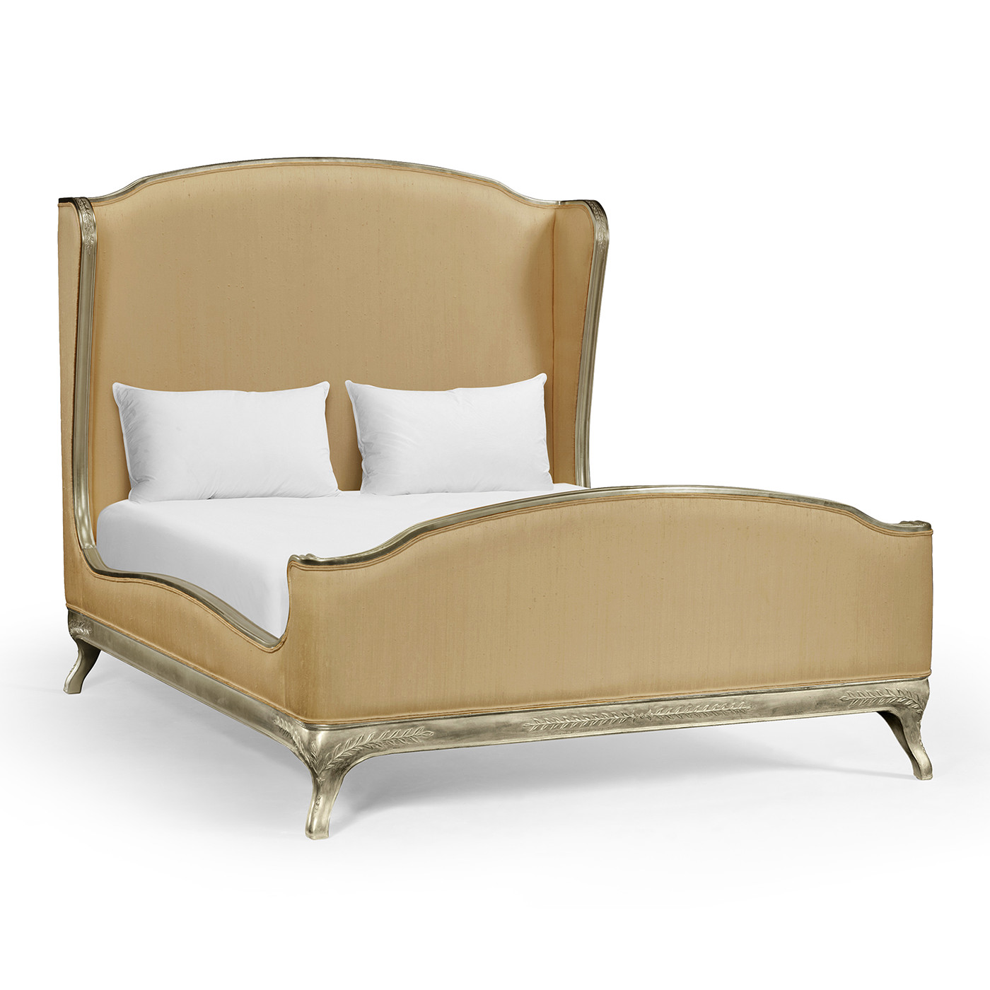 Louis XV Silver-Leaf US Queen Bed