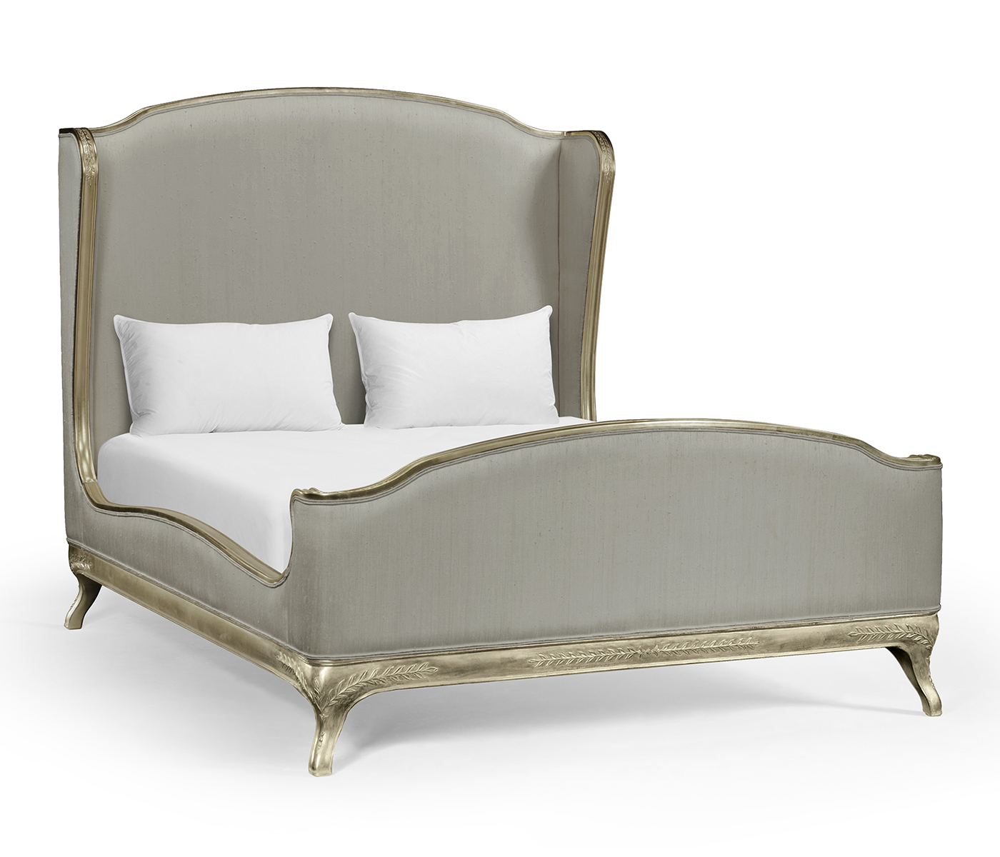 Louis XV Silver-Leaf US Queen Bed
