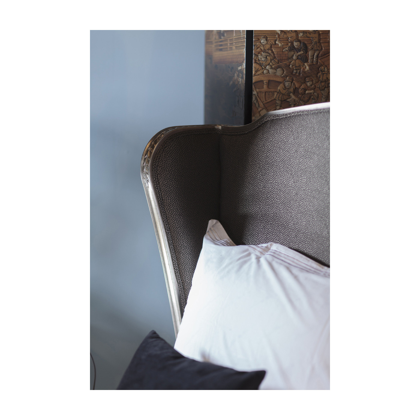 Louis XV Silver-Leaf US Queen Bed