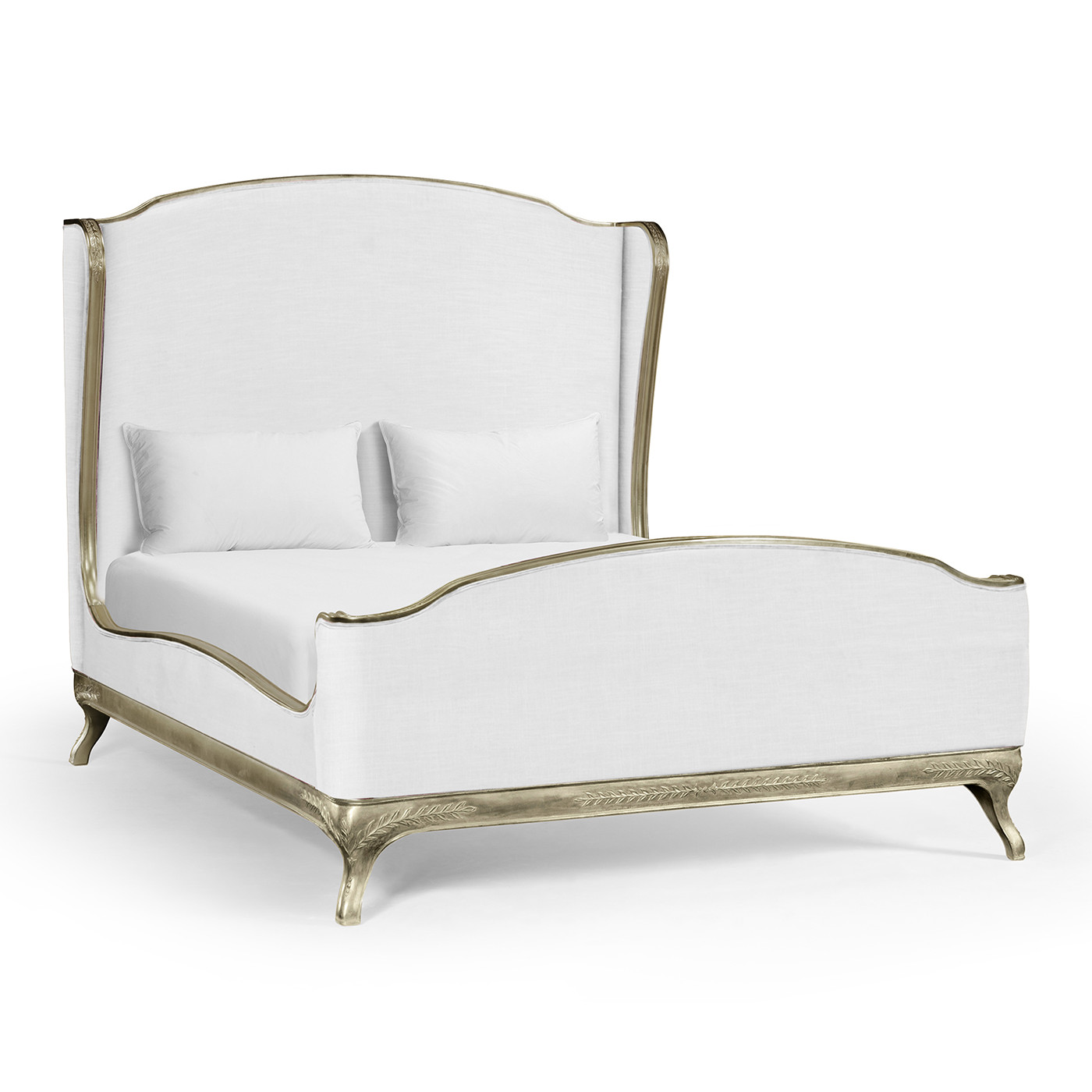 Louis XV Silver-Leaf US Queen Bed