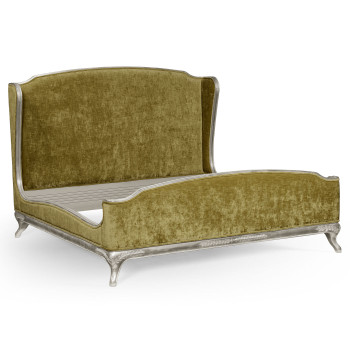 Louis XV Silver-Leaf US Queen Bed