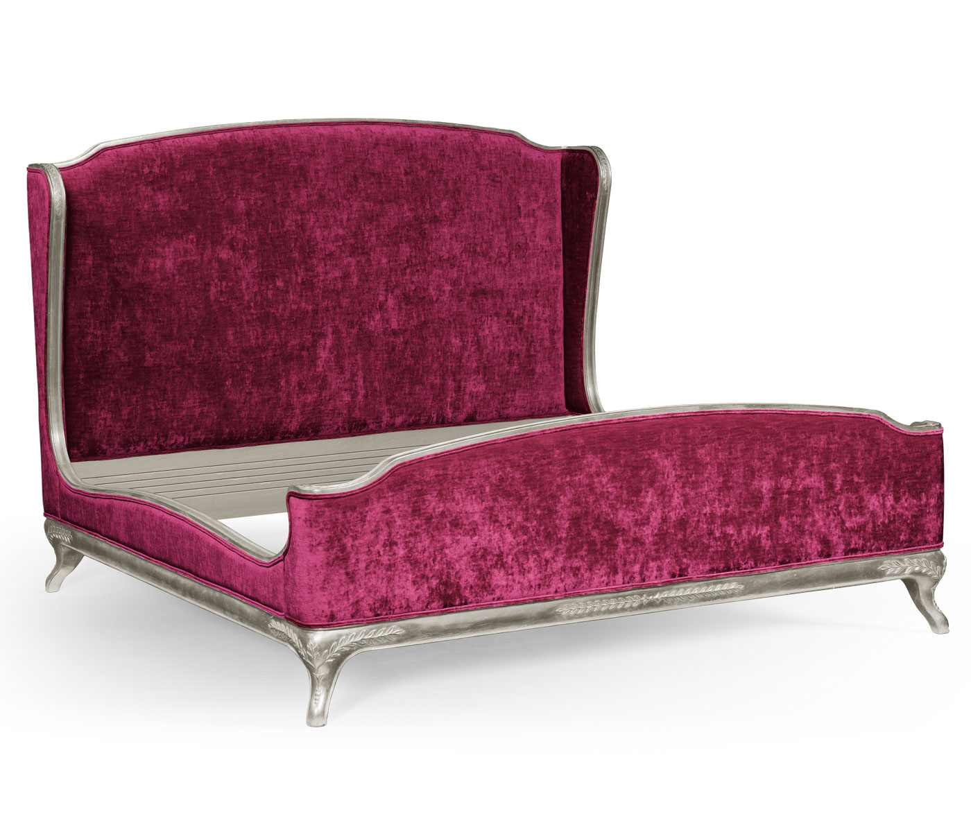 Louis XV Silver-Leaf US Queen Bed