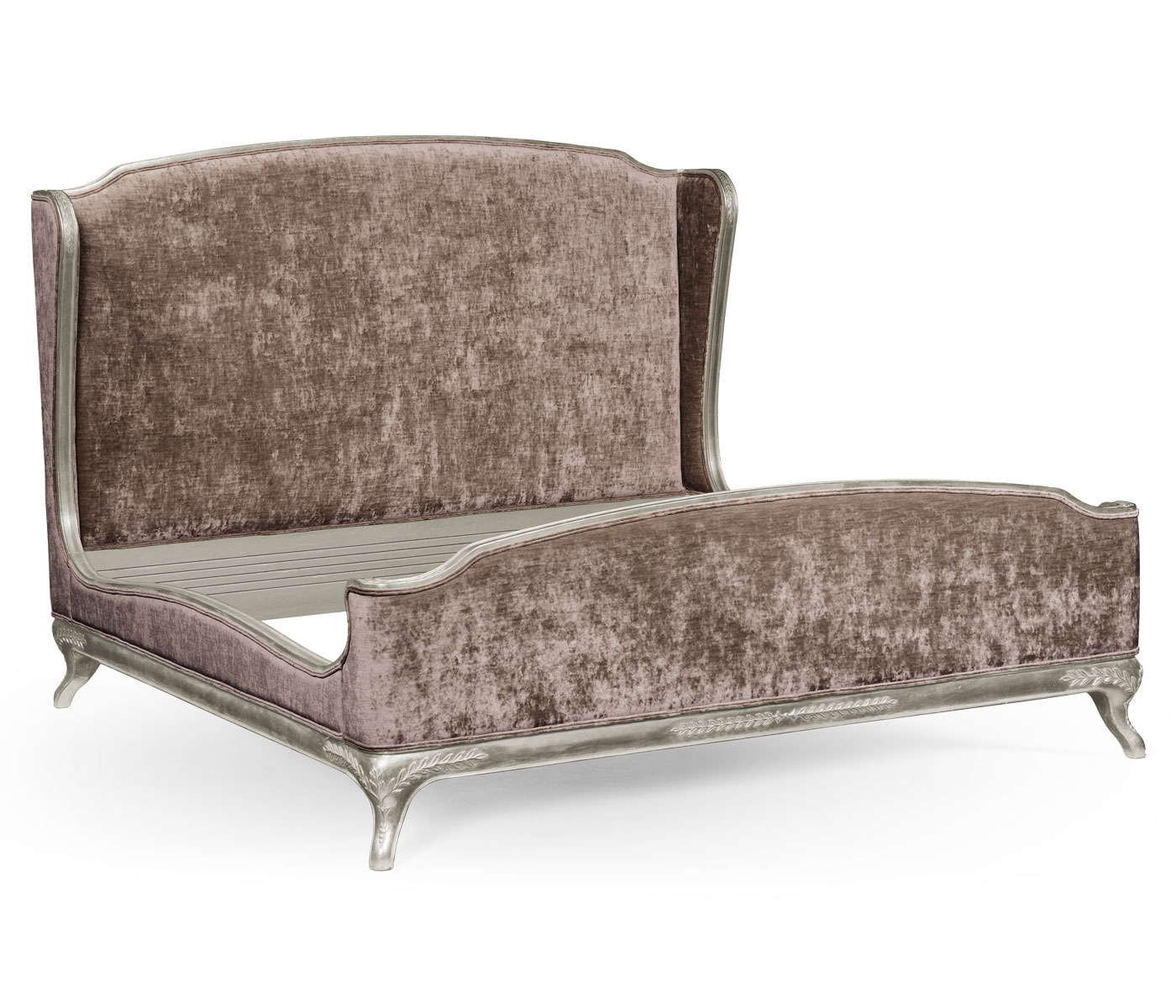 Louis XV Silver-Leaf US Queen Bed