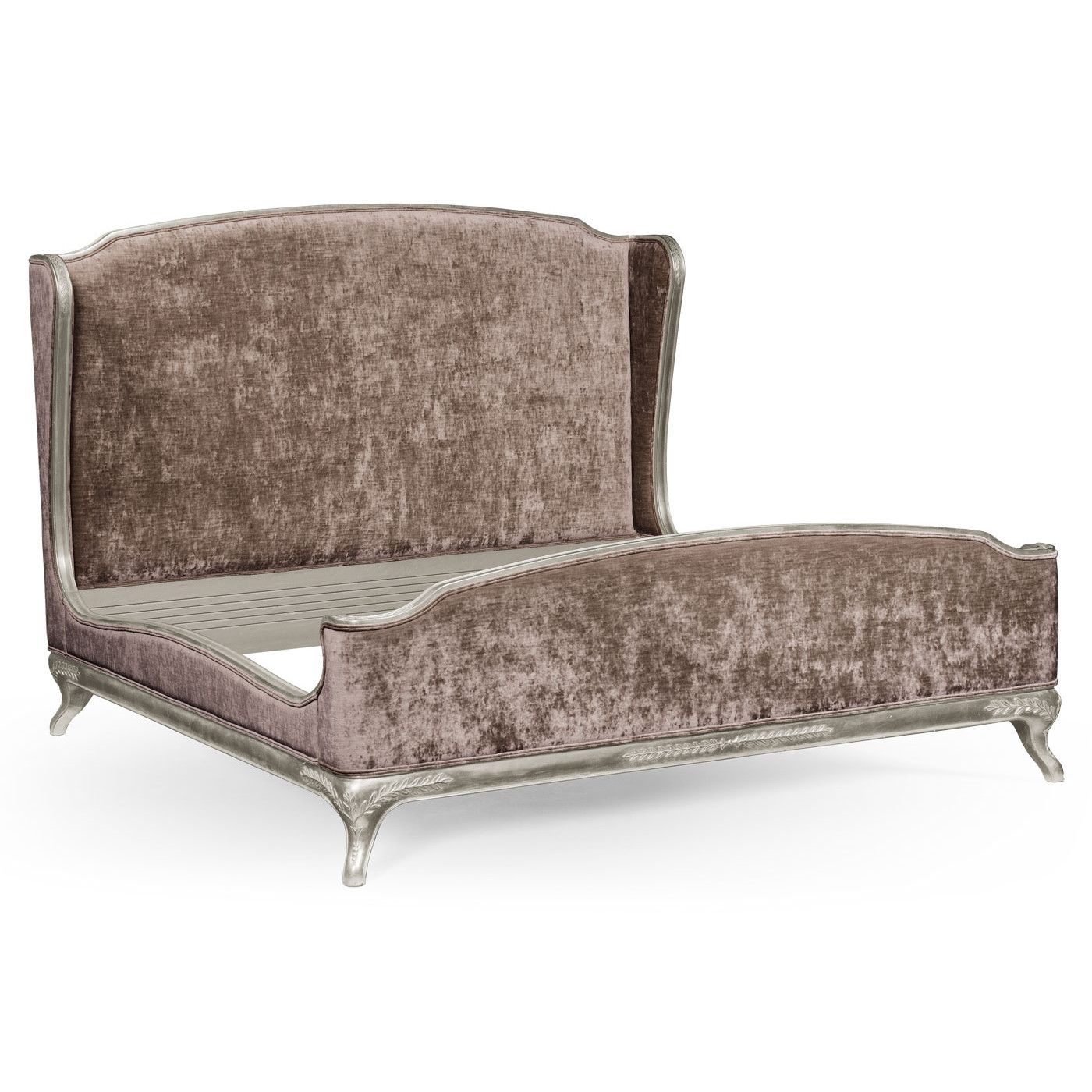Louis XV Silver-Leaf US Queen Bed