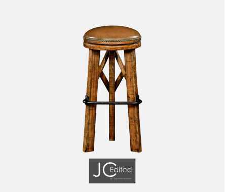 Country living style walnut bar stool