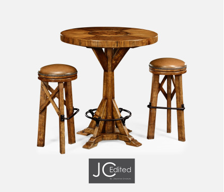 Country living style walnut bar stool