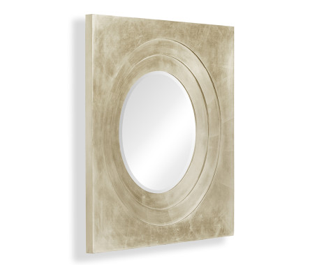 Silver Framed Round Mirror