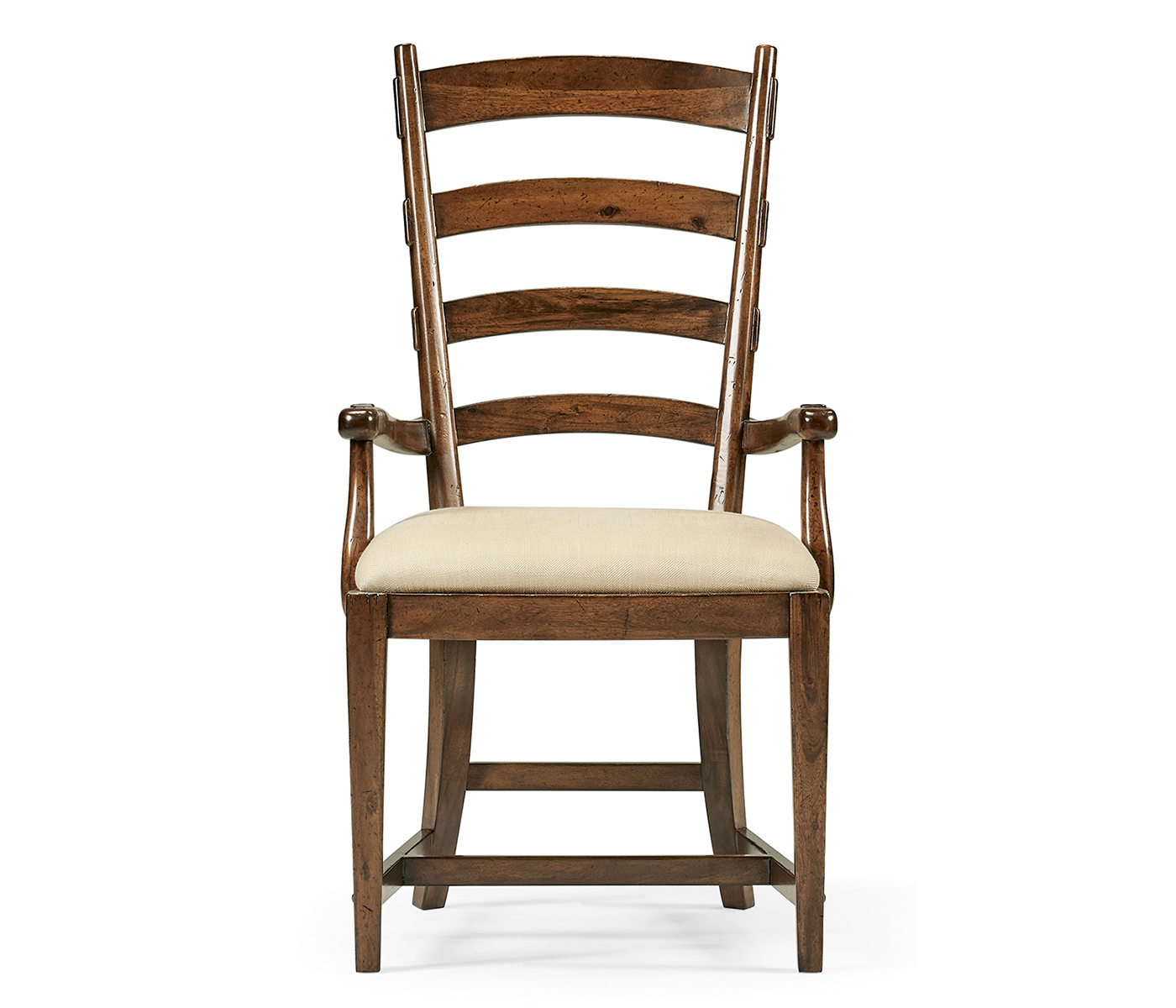 Casual Walnut Ladderback Arm Chair