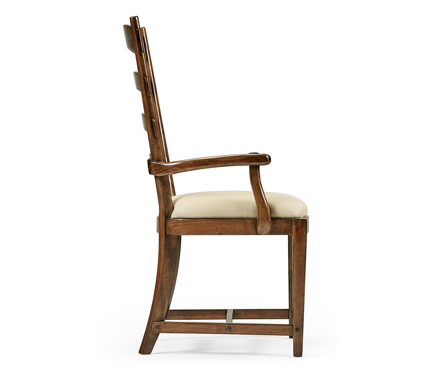 Casual Walnut Ladderback Arm Chair