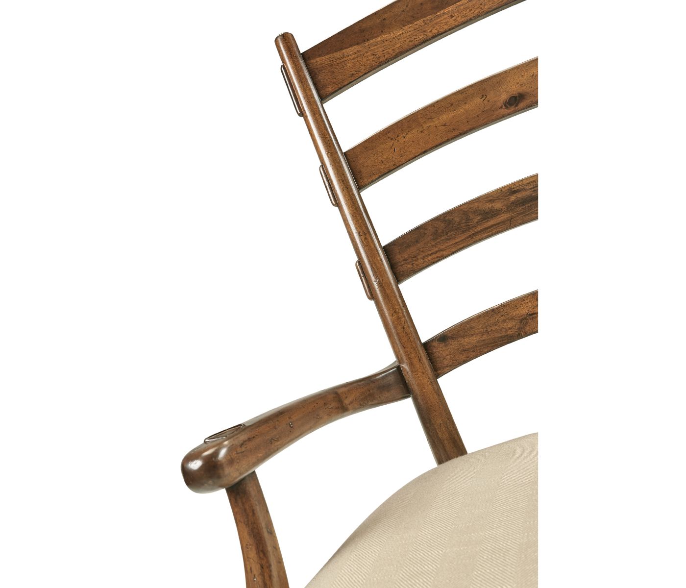 Casual Walnut Ladderback Arm Chair