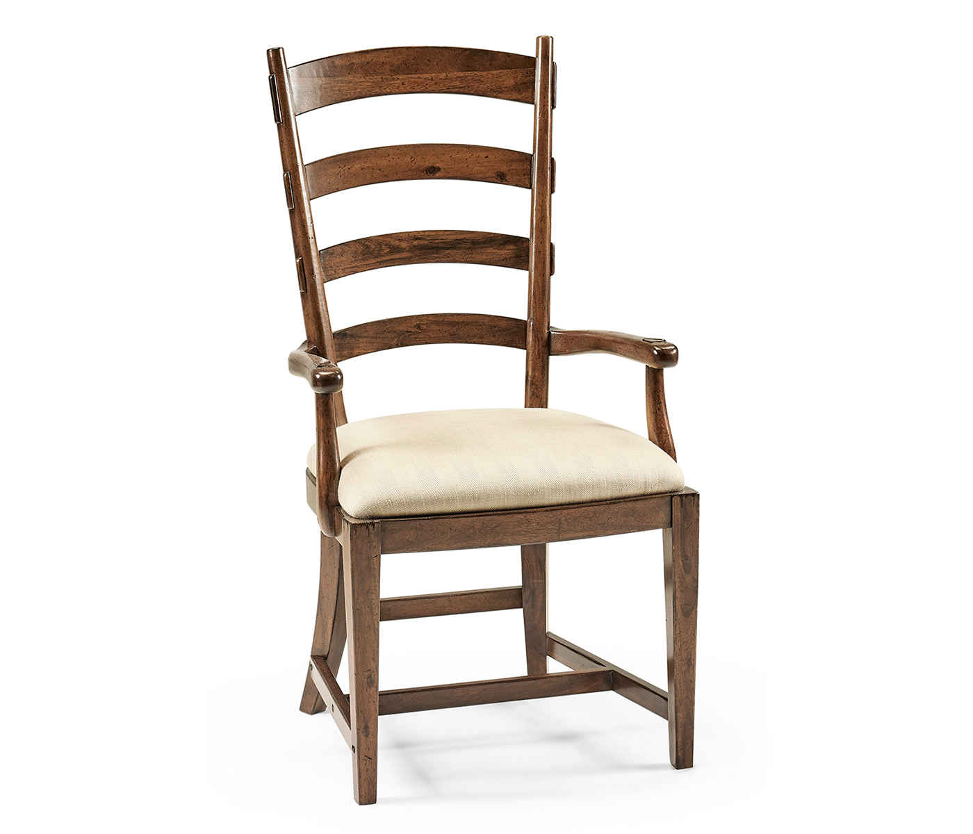 Casual Walnut Ladderback Arm Chair
