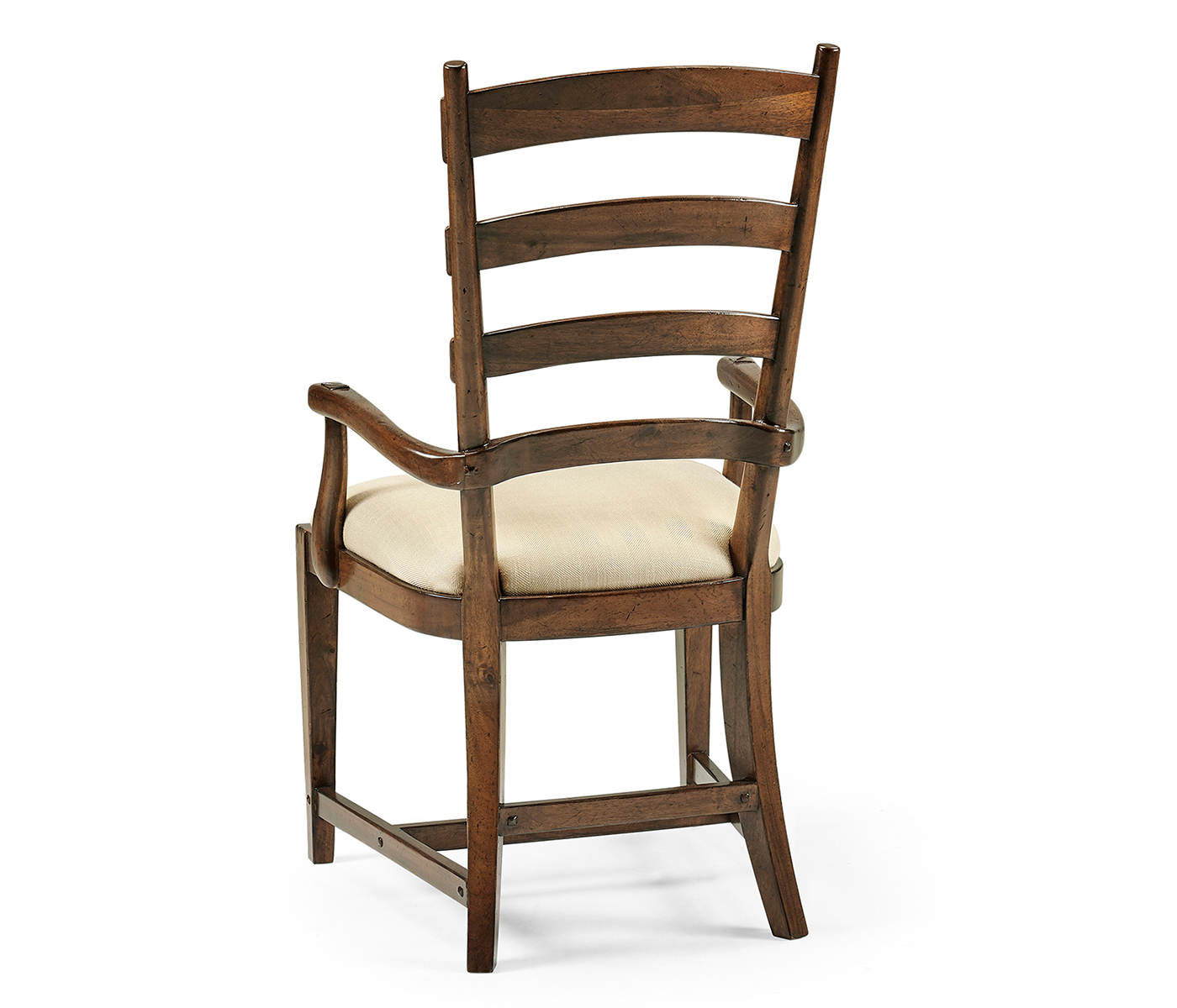 Casual Walnut Ladderback Arm Chair
