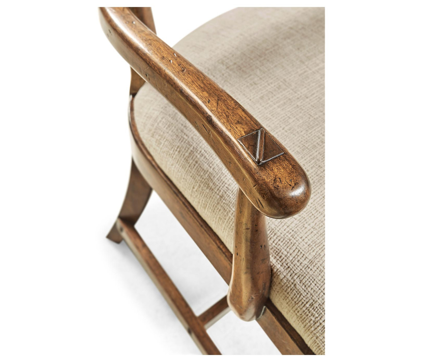 Casual Walnut Ladderback Arm Chair