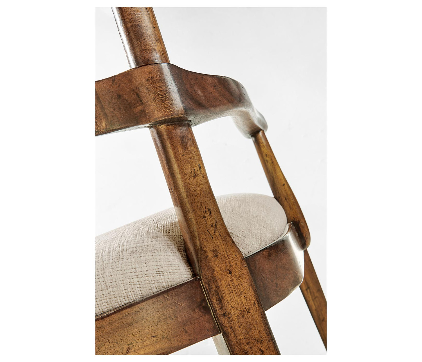 Casual Walnut Ladderback Arm Chair