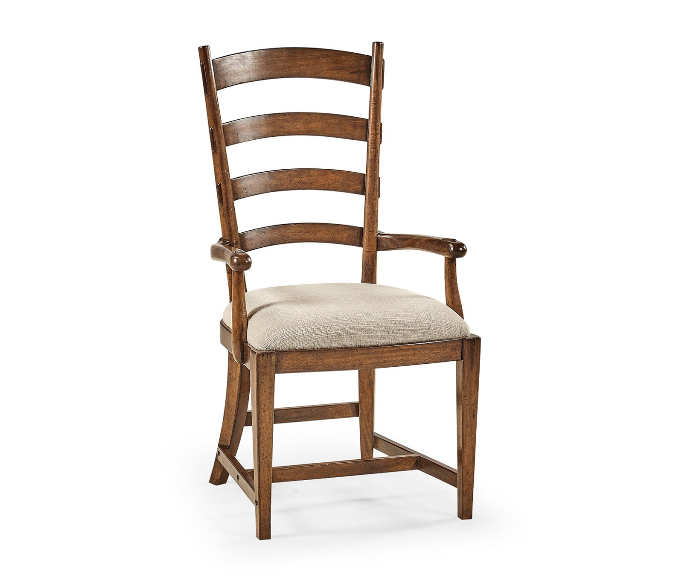 Casual Walnut Ladderback Arm Chair