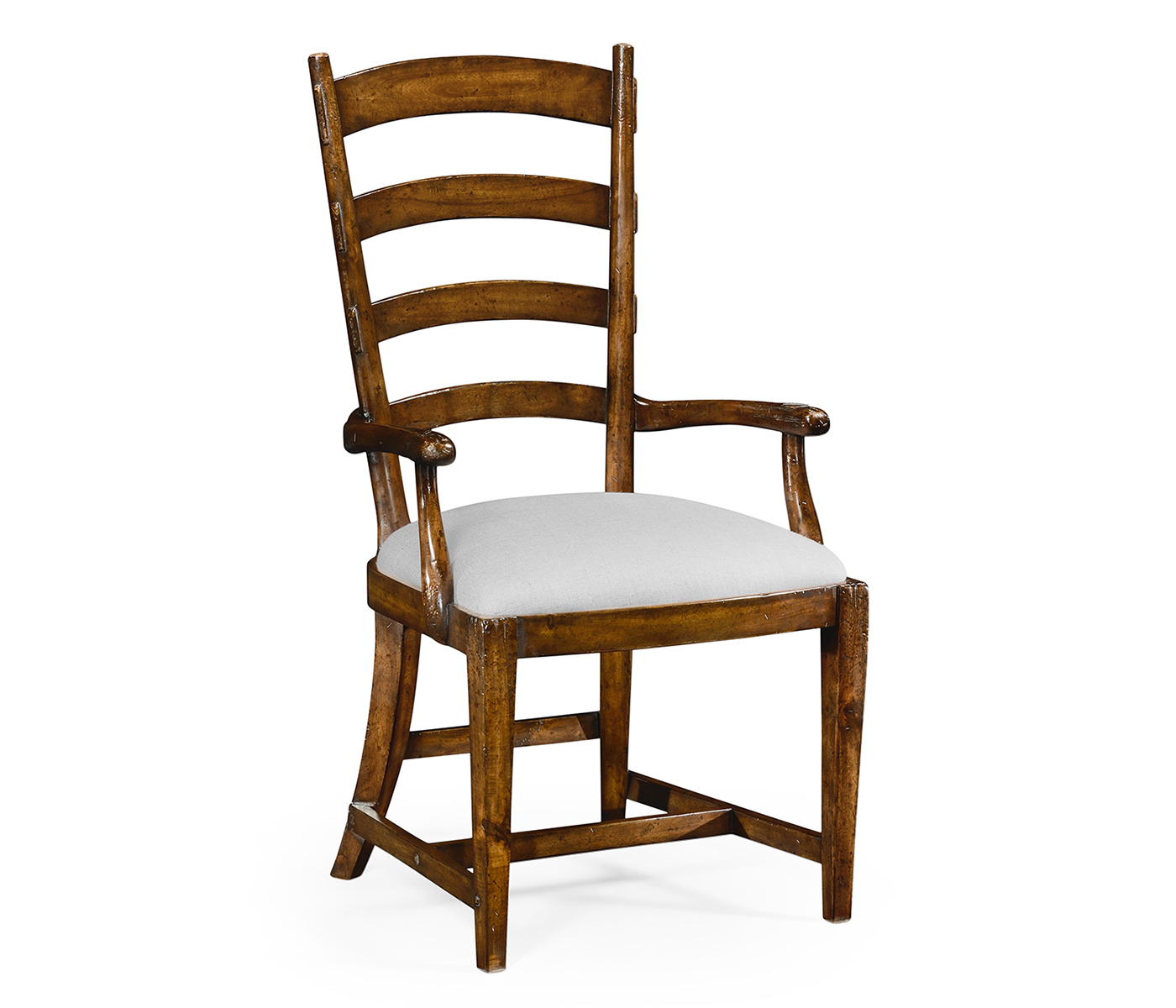 Casual Walnut Ladderback Arm Chair