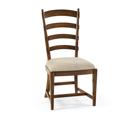 Casual Walnut Ladderback Side Chair