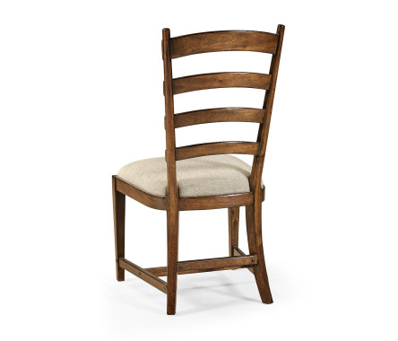Casual Walnut Ladderback Side Chair