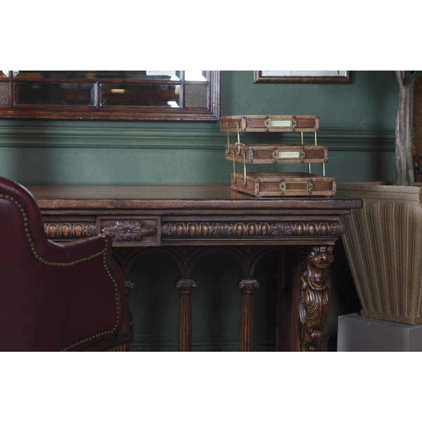 French Renaissance Style Library Table