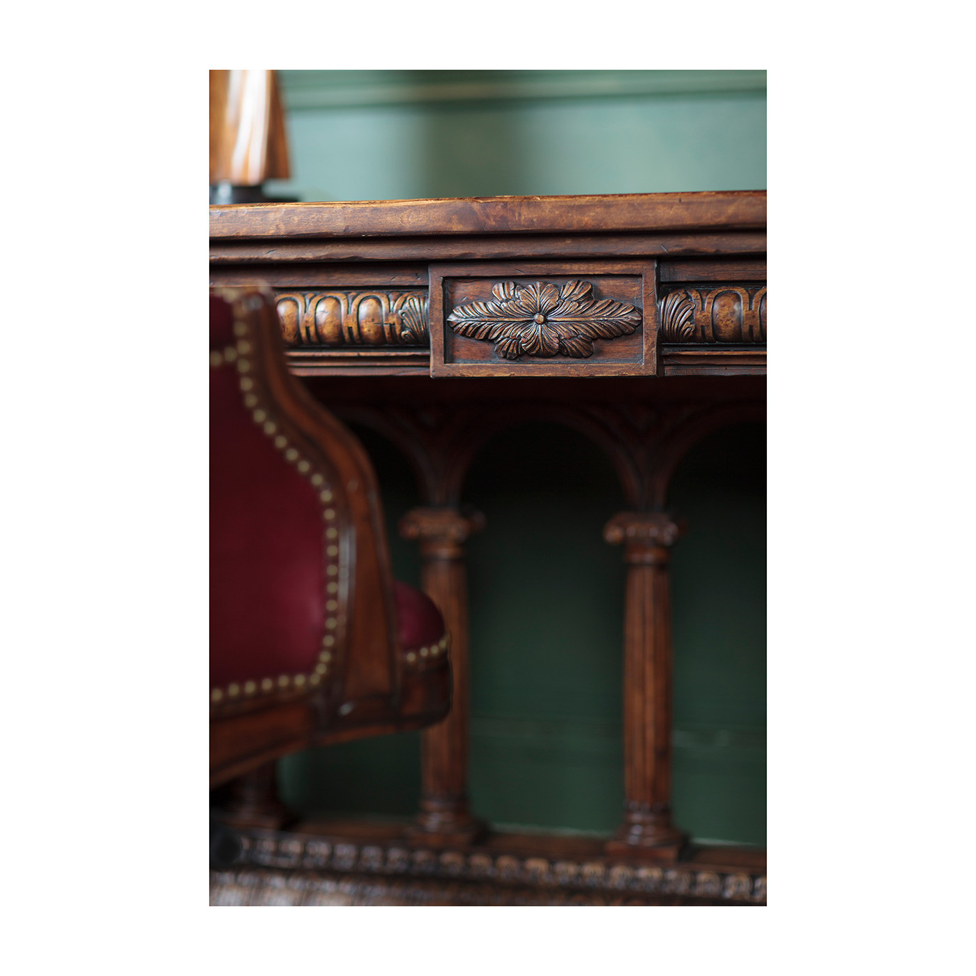 French Renaissance Style Library Table