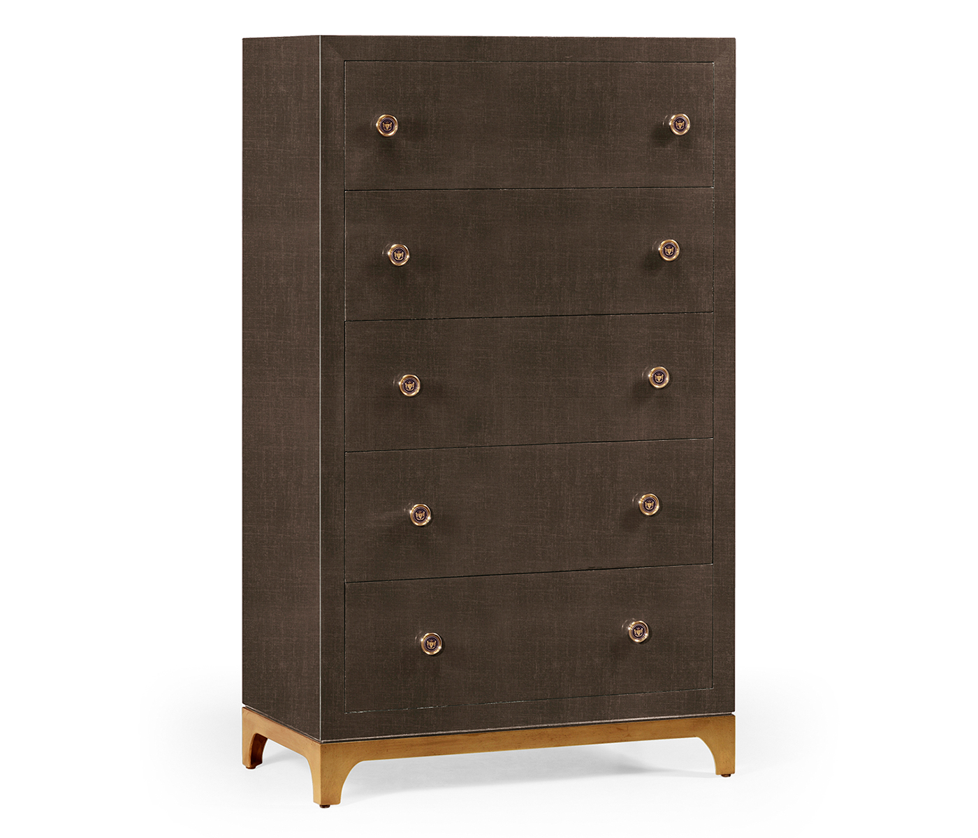 Tall chest with blazer buttons (Coffee/Gold)