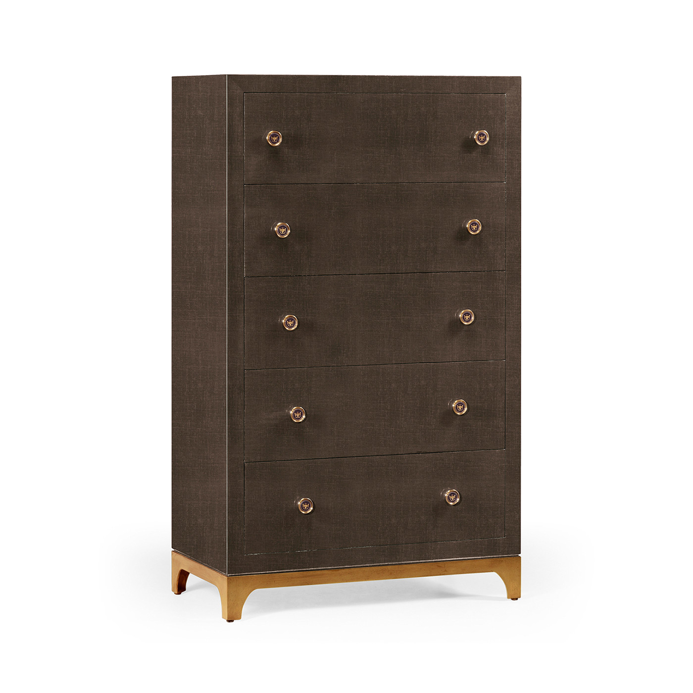 Tall chest with blazer buttons (Coffee/Gold)