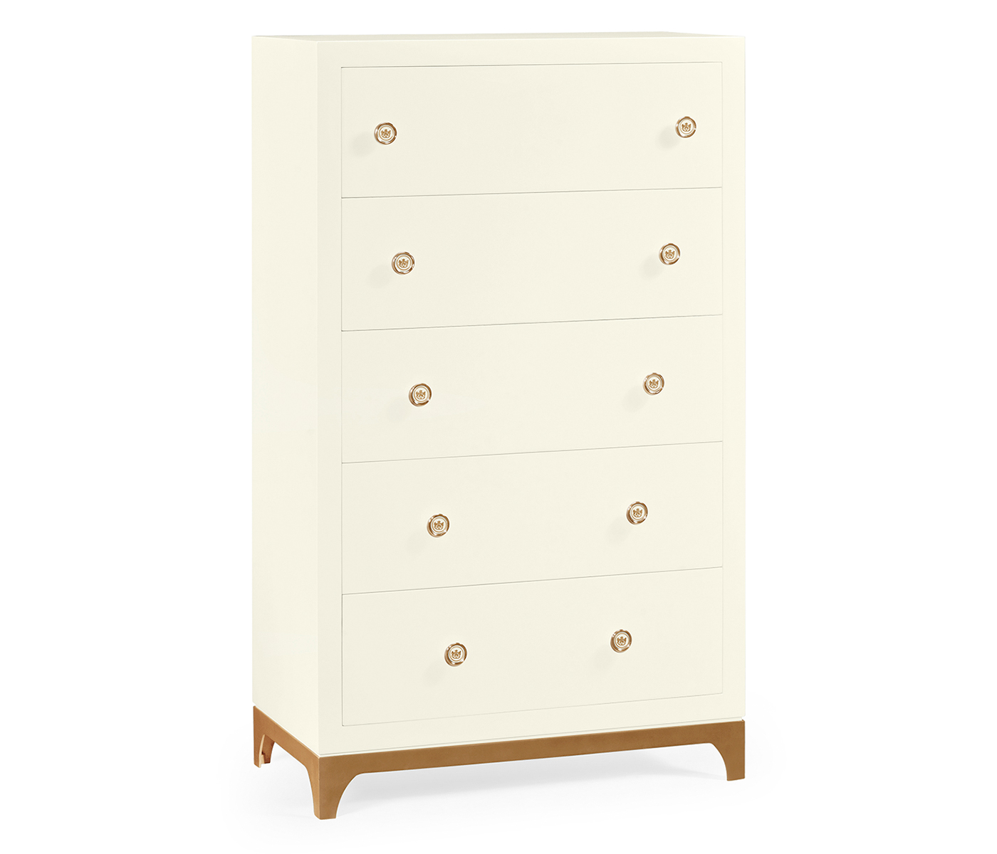 Tall chest with blazer buttons (Blanc/Gold)