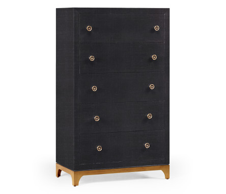 Tall chest with blazer buttons (Charcoal/Gold)