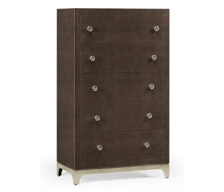 Tall chest with blazer buttons (Coffee/Silver)