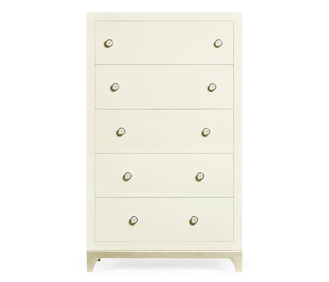 Tall chest with blazer buttons (Blanc/Silver)