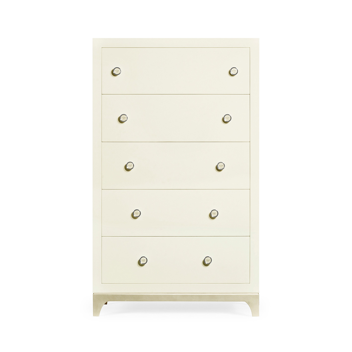 Tall chest with blazer buttons (Blanc/Silver)