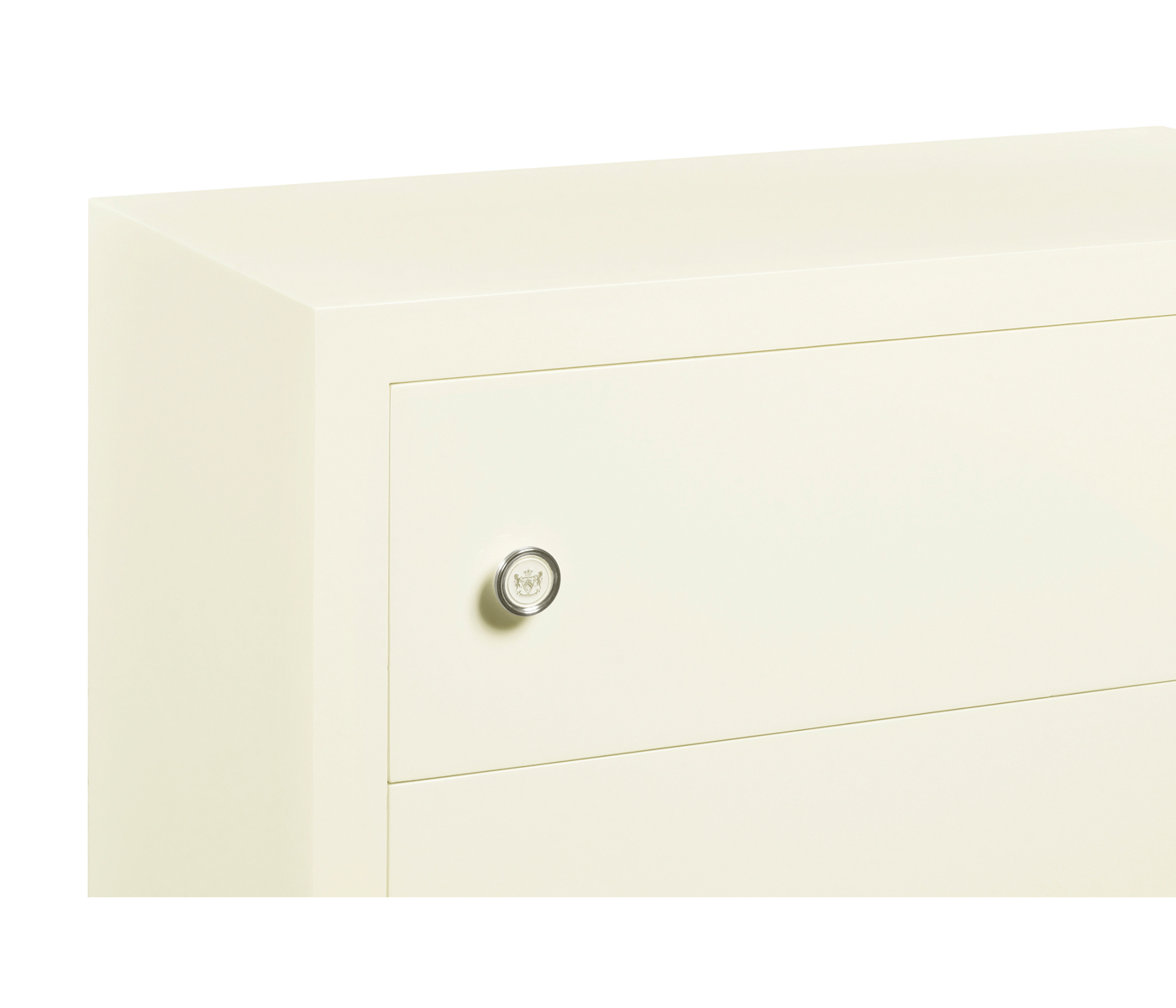 Tall chest with blazer buttons (Blanc/Silver)