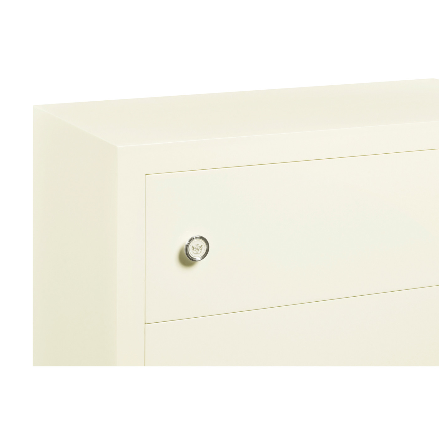 Tall chest with blazer buttons (Blanc/Silver)