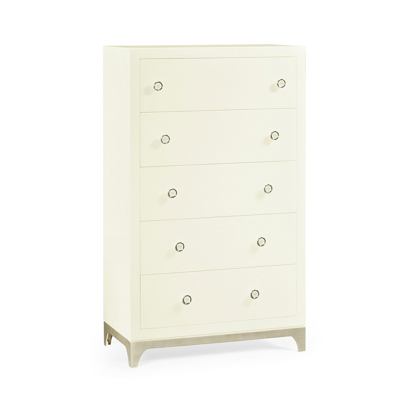 Tall chest with blazer buttons (Blanc/Silver)