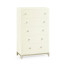 Tall chest with blazer buttons (Blanc/Silver)