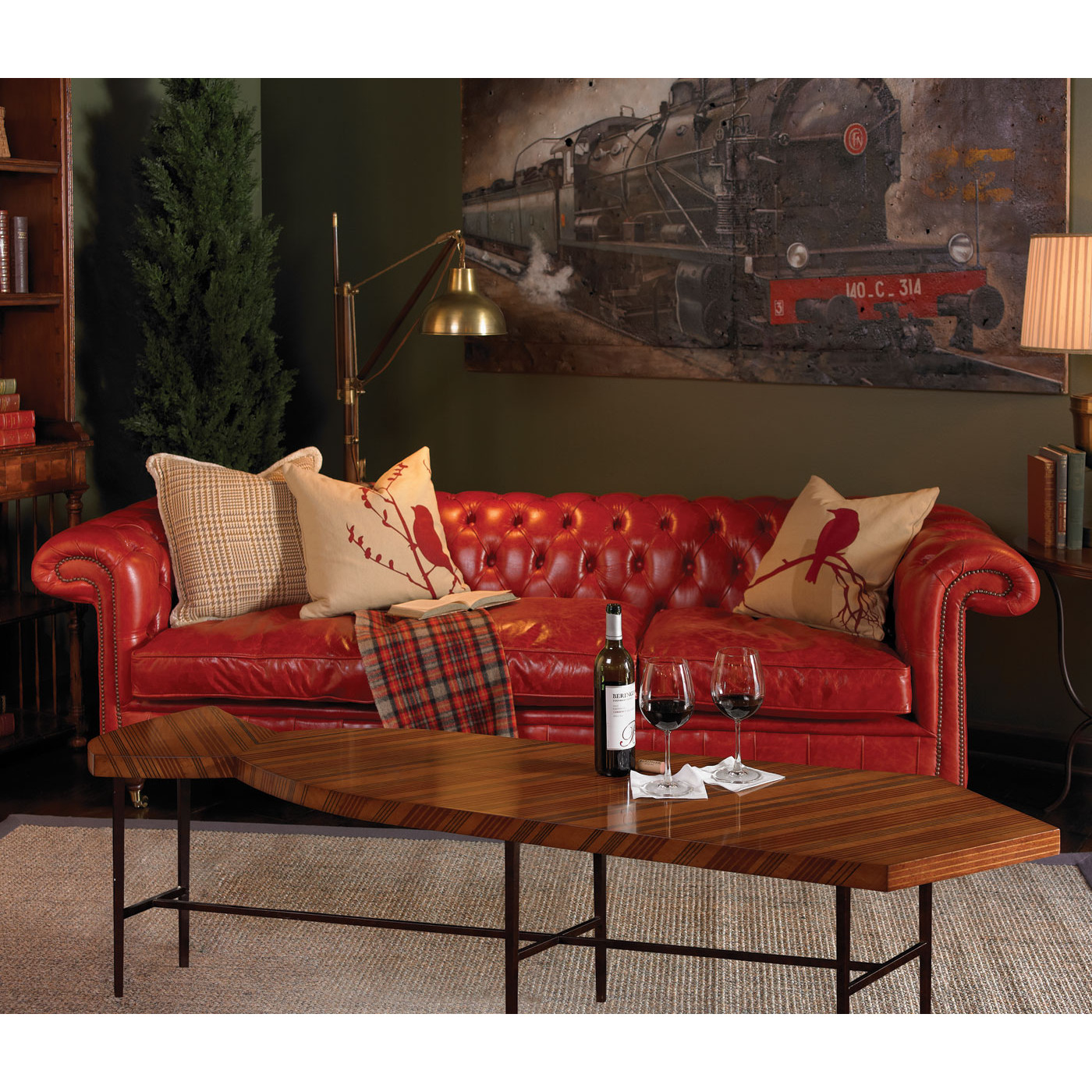 Inlaid Stripe “Necktie” Bench Or Coffee Table